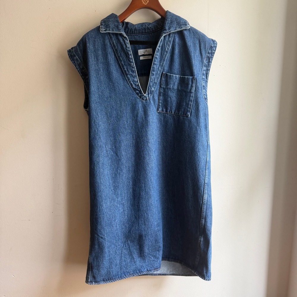 Scandinavian Bite Studios‎ Denim Tunic Sleeveless V-Neck Blue Size 8